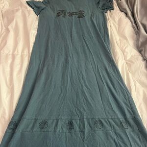 Blue Graphic Maxi Dress